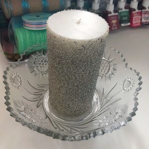 Gorgeous Silver Bejeweled Decorative Candle